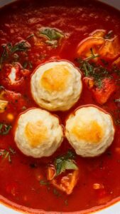 Read more about the article Tomato Soup with Cheddar Bay Dumplings 2025