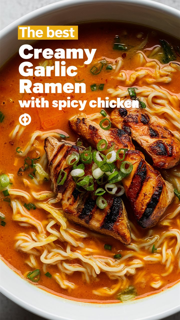 Read more about the article Fiery Chicken Ramen with Creamy Garlic Sauce – The Ultimate Comfort Bowl 2025