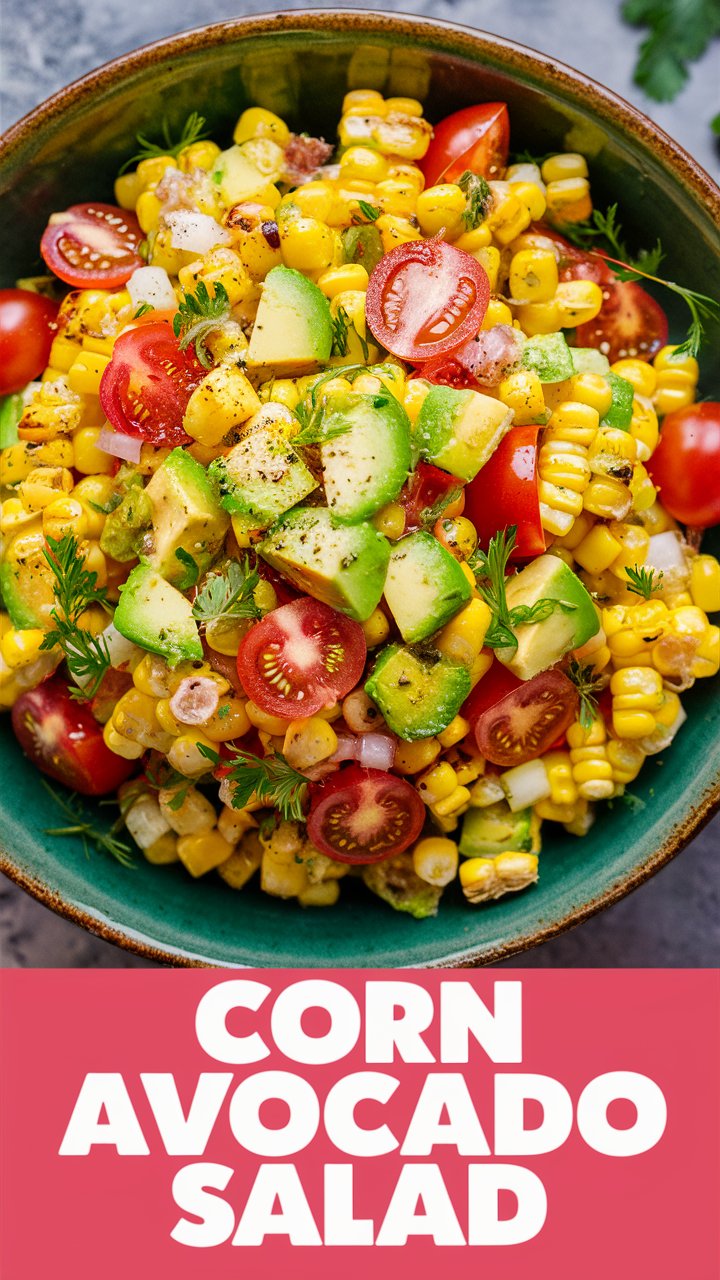 🌽 Corn and Avocado Salad: (Ready in 10 Minutes!)