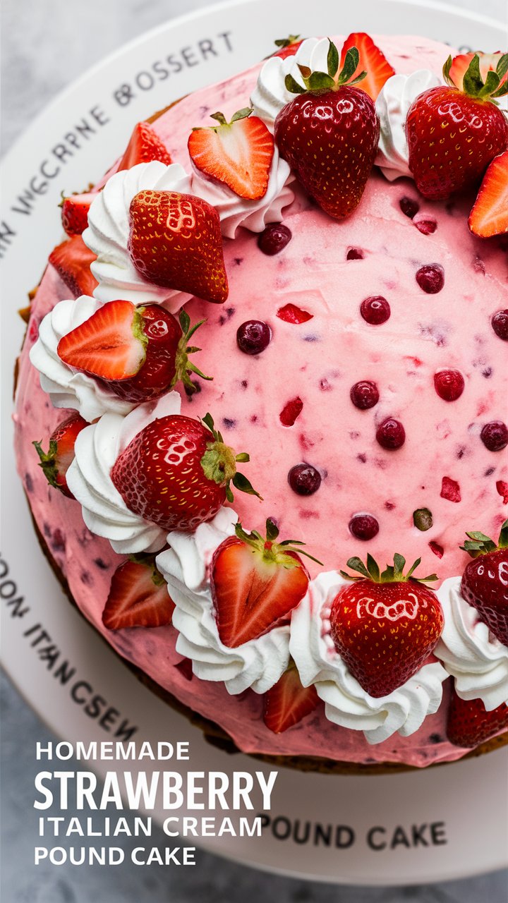 Read more about the article Homemade Strawberry Italian Cream Pound Cake 2025
